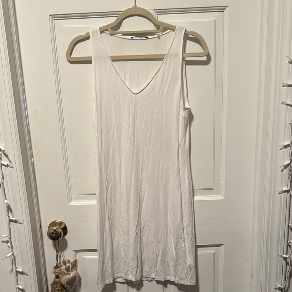 White Sleeveless Slip Dress